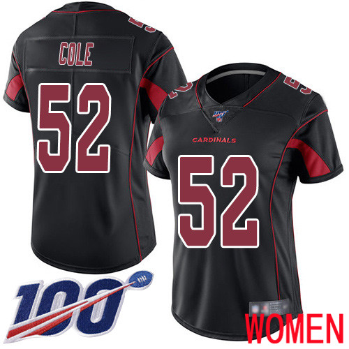 Arizona Cardinals Limited Black Women Mason Cole Jersey NFL Football 52 100th Season Rush Vapor Untouchable